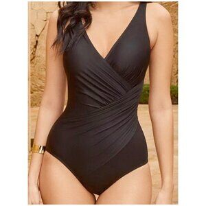 MIRACLESUIT Oceanus Slimming One Piece Swimsuit, Unwired, Black, Size 14, NWOT